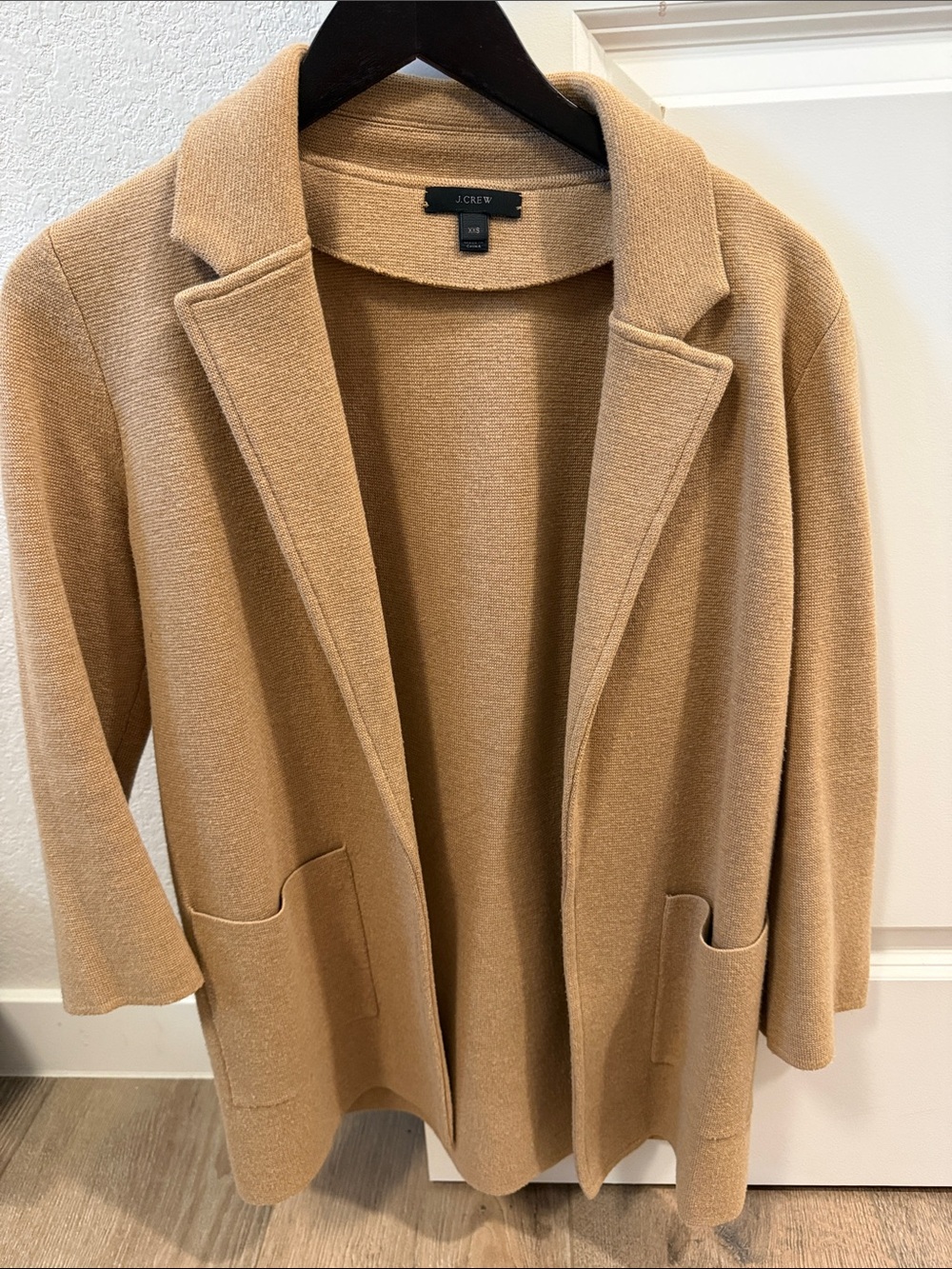 J. Crew Tan Open-Front Knit Cardigan